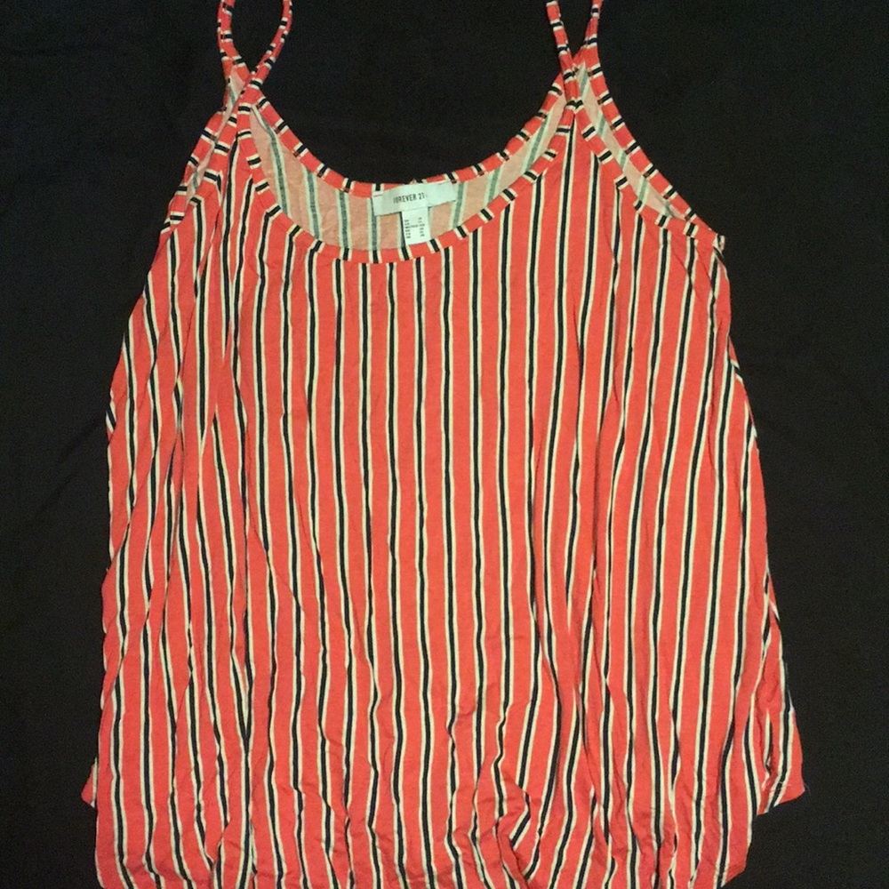 Pink and blue striped fun loose tank